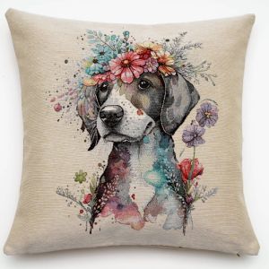 malowany pies poszewka dekoracyjna gobelin 45x45 IRYS