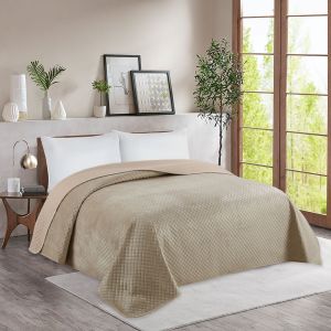 jasno brązowa narzuta na sofę velvet 170x210 N/7082 BROWN 114