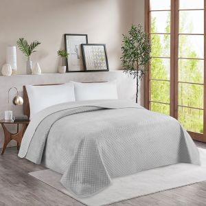 popielata narzuta na sofę velvet 170x210 7082 GREY 01 MESA