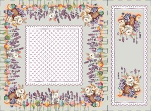 zając z szafirkami obrus gobelin IRYS