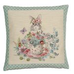 zając zielone kropki poszewka dekoracyjna gobelin 45x45 IRYS