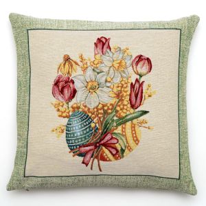 zielony bukiet poszewka dekoracyjna gobelin 45x45 IRYS