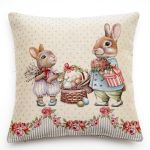 zając w paski poszewka dekoracyjna gobelin 45x45 IRYS