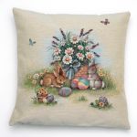 zając z rumiankiem poszewka dekoracyjna gobelin 45x45 IRYS