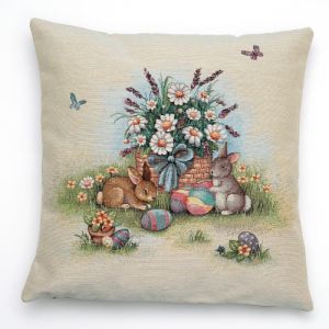 zając z rumiankiem poszewka dekoracyjna gobelin 45x45 IRYS