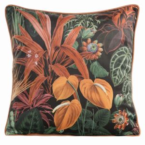 czarno pomarańczowa poszewka velvet 104 dekoracyjna 45x45 EUROFIRANY