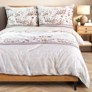 beżowy ogród pościel z satyny bawełnianej