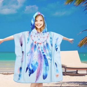 łapacz snów poncho ręcznik z mikrofibry plażowy dla dzieci z kapturkiem 60x60 COTTON WORLD
