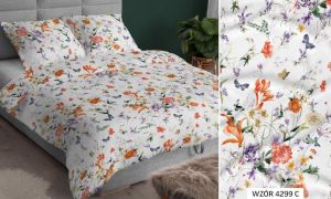 kwiaty pościel z satyny bawełnianej 4299C