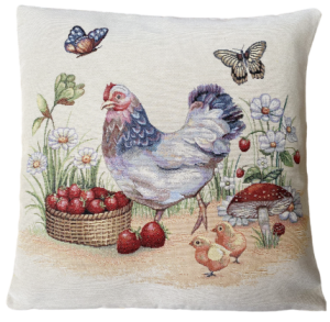 kura poszewka dekoracyjna gobelin wieś 45x45 IRYS