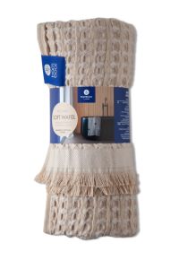 cappuccino bambusowy ręcznik wafel soft z frędzlami 80x160 TEXPOL