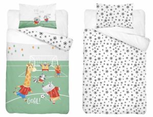 zwierzaki pościel bambusowa goal! 100x135 + 40x60 do łóżeczka 4789B