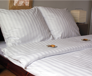 poszwa hotelowa 160x200 adamaszek w szerokie pasy 2 CM BAWEŁNA 100% 