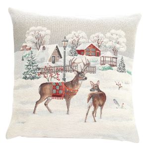 zimowy łoś poszewka dekoracyjna gobelin 45x45 IRYS