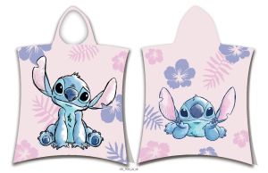 stitch poncho ręcznik z bawełny plażowy 50x115 dla dzieci z kapturkiem