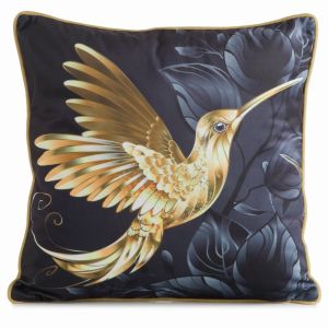czarno złota poszewka velvet 135 dekoracyjna 45x45 EUROFIRANY