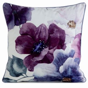 kremowo fioletowa poszewka velvet 124 dekoracyjna 45x45 EUROFIRANY