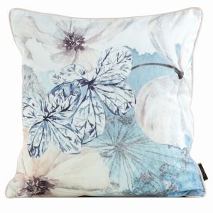 niebiesko beżowa poszewka velvet 126 dekoracyjna 45x45 EUROFIRANY