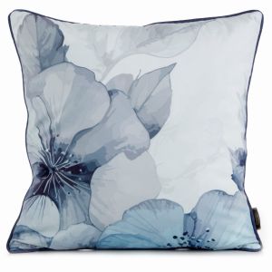 niebiesko kremowa poszewka velvet 132 dekoracyjna 45x45 EUROFIRANY