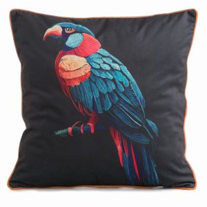 czarno niebieska poszewka velvet 136 dekoracyjna 45x45 EUROFIRANY