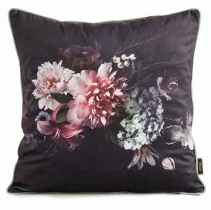 czarno bordowa poszewka velvet 137 dekoracyjna 45x45 EUROFIRANY