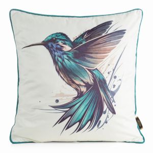 kremowo turkusowa poszewka velvet 140 dekoracyjna 45x45 EUROFIRANY