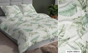 zielone liście pościel bawełniana 4888B 220x200 PREMIUM