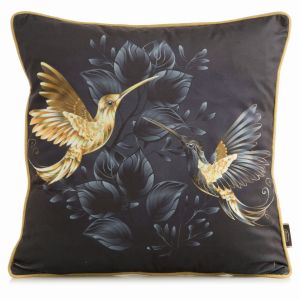 czarno złota poszewka velvet 117 dekoracyjna 45x45 EUROFIRANY
