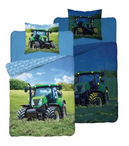 zielony traktor świecąca pościel bawełniana młodzieżowa 3282A