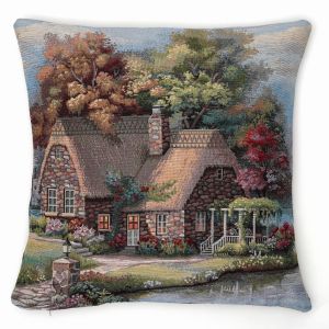 domek z werandą poszewka dekoracyjna gobelin 45x45 IRYS