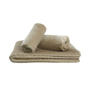 komplet 2 brązowych narzut na fotel velvet 70x160 BROWN 114 MESA