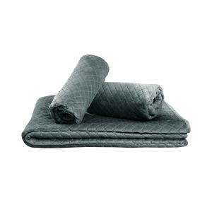 komplet 2 ciemno szarych narzut na fotel velvet 70x160 GREY 41 MESA