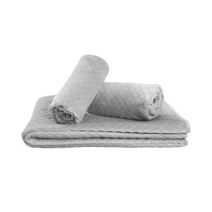 komplet 2 szarych narzut na fotel velvet 70x160 GREY 01 MESA