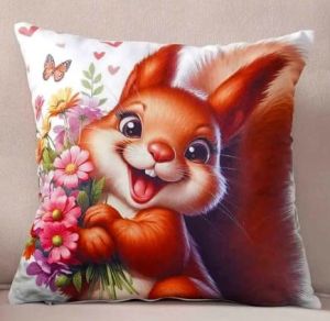 wiewiórka poszewka 40x40 drukowana z miękkiego weluru 2 sztuki PA-293