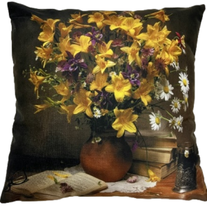 żonkile poszewka 40x40 drukowana z miękkiego weluru 2 sztuki F1191