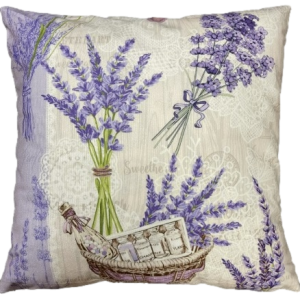 lawenda poszewka 40x40 drukowana z miękkiego weluru 2 sztuki F1258