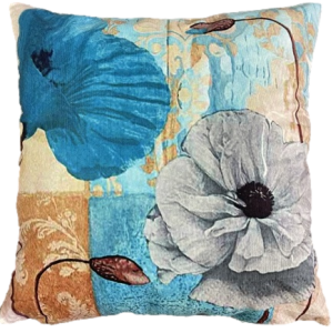 kwiaty poszewka 40x40 drukowana z miękkiego weluru 2 sztuki F5790