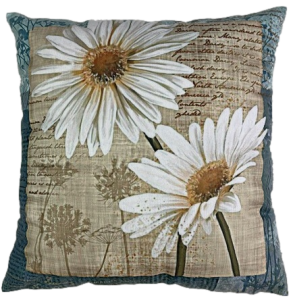 stokrotka poszewka 40x40 drukowana z miękkiego weluru 2 sztuki F5834