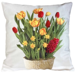 kwiaty poszewka 40x40 drukowana z miękkiego weluru 2 sztuki PF-80