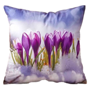 krokusy poszewka 40x40 drukowana z miękkiego weluru 2 sztuki PF-126