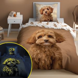 piesek ŚWIECĄCA pościel bawełniana młodzieżowa 5421A