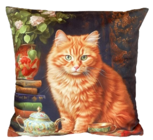 kot poszewka 40x40 drukowana z miękkiego weluru 2 sztuki PA-216