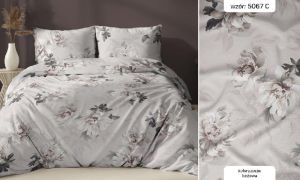 beżowe kwiaty pościel z satyny bawełnianej 5067C