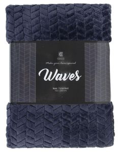 grafitowy koc WAVES w geometryczny wzór 150x200 ESSEX