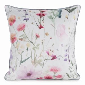 biało różowa poszewka velvet 152 dekoracyjna 45x45 EUROFIRANY