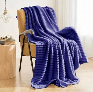 chabrowy koc w pasy paris luxu 160x200 mikrofibra