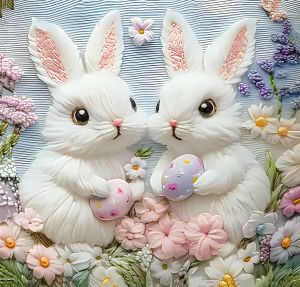 króliki poszewka 40x40 na wielkanoc z miękkiego velvetu 