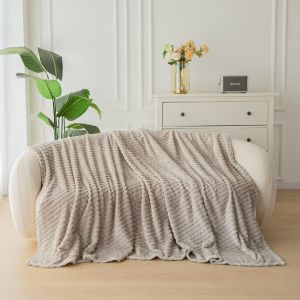 srebrny koc z mikrofibry szachownica 160x200 COTTON WORLD