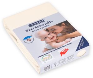 kremowe PRZEŚCIERADŁO JERSEY Z GUMKĄ