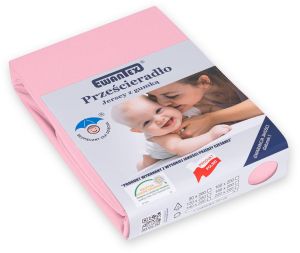 różowe PRZEŚCIERADŁO JERSEY Z GUMKĄ 